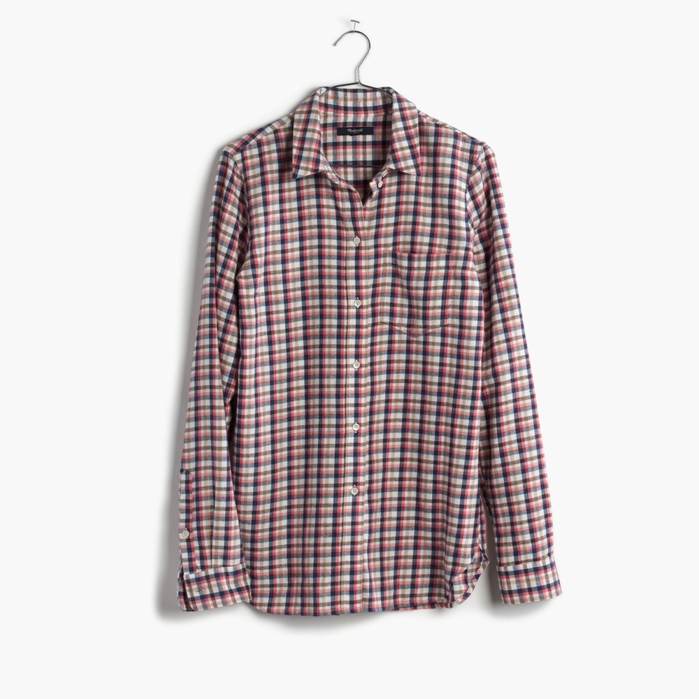 Madewell Slim Flannel Boyshirt in Palma Plaid M